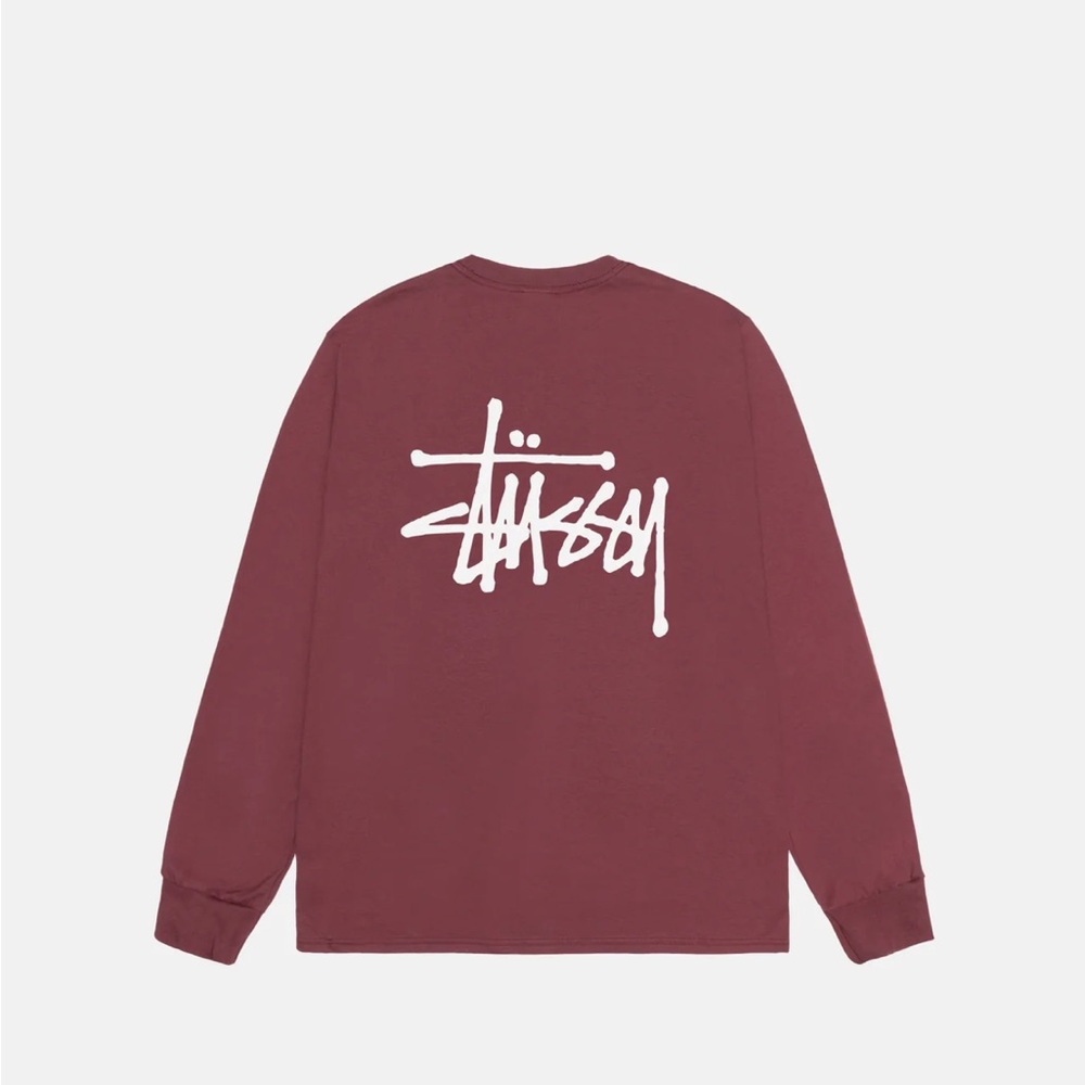 Stussy Basic Maroon Long Sleeve Shirt